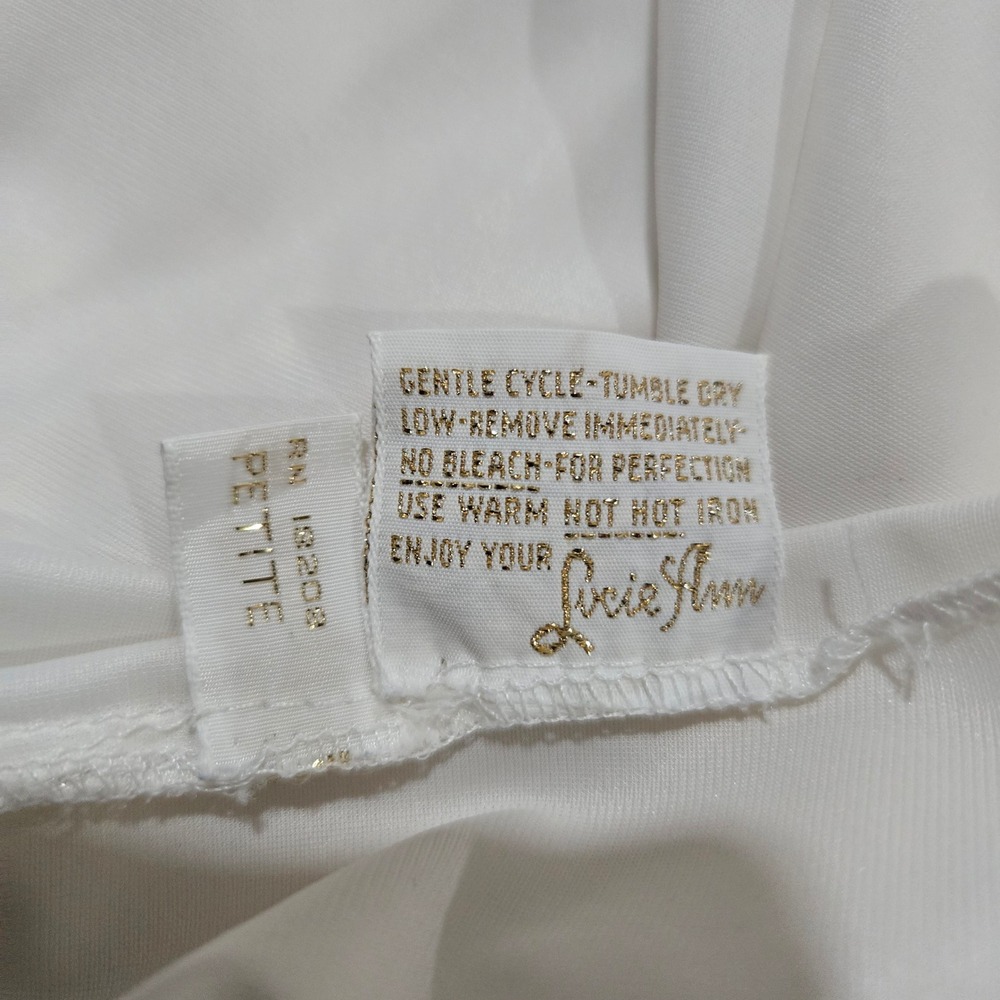 Lucie Ann Nightgown Petite Vintage Lace Trim Maxi Cap Sleeve Beverly Hills #1434 - Picture 8 of 14